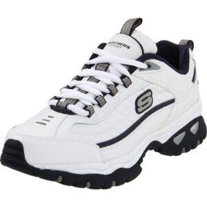 Skechers Men's Energy Afterburn Lace-up Sneaker White/Navy Size 10.5 NEW